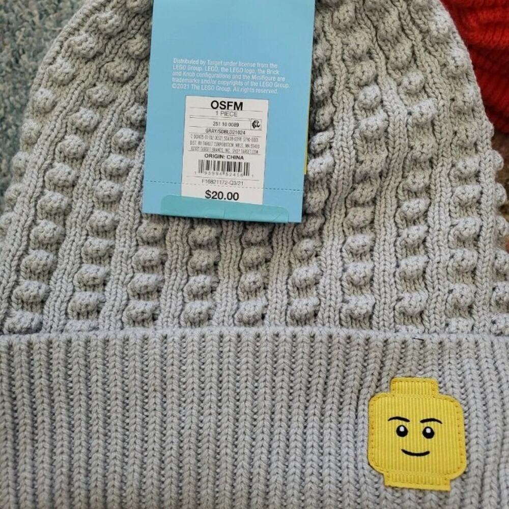 Adult LEGO Minifigure Patch Beanie Hat - LEGO Collection x Target, Grey